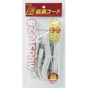 朝日電器 エルパ ELPA エルパ LPE-102N W EDLP延長コード 2m ELPA 朝日電器
