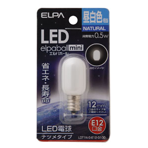 朝日電器 エルパ ELPA エルパ LDT1N-G-E12-G100 LEDナツメ球 電球 E12 昼白色 ELPA 朝日電器