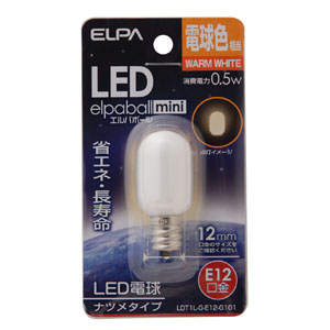 朝日電器 エルパ ELPA エルパ LDT1L-G-E12-G101 LEDナツメ球 E12 電球色 ELPA 朝日電器