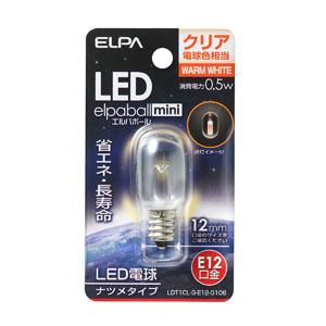 朝日電器 エルパ ELPA エルパ LDT1CL-G-E12-G106 LEDナツメ球 E12 クリア電球色 ELPA 朝日電器