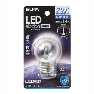 朝日電器 エルパ ELPA エルパ LDG1CN-G-G255 LED装飾電球 ミニボール球形 E26 G40 クリア昼白色 ELPA 朝日電器