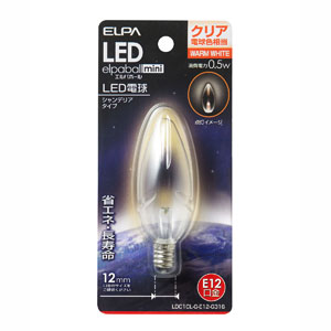 朝日電器 エルパ ELPA エルパ LDC1CL-G-E12-G316 LED装飾電球 シャンデリア球形 E12 クリア電球色 ELPA 朝日電器