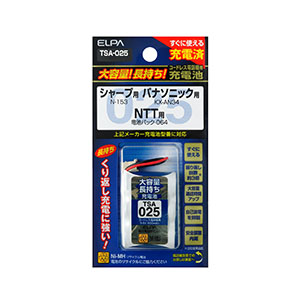 朝日電器 エルパ ELPA エルパ TSA-025 大容量長持ち充電池 ELPA 朝日電器