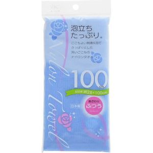 アイセン aisen アイセン ナイロンタオル 100cm ふつう ブルー N01