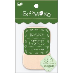 貝印 kai 貝印 KQ3172 ECOMONO 天然ゴム100%のしっとりパフ 長角形 2P