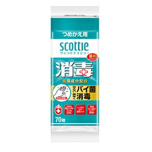 日本製紙クレシア クレシア 77062 スコッティ 消毒ウエットティッシュ 詰替用 70枚入