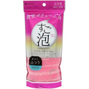 東和産業 TOWA 東和産業 すご泡 4 ナイロンタオル ふつう ピンク