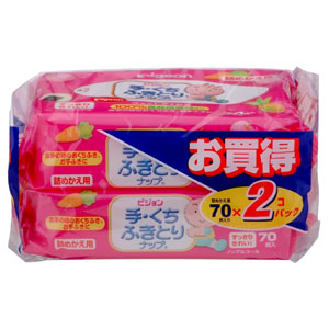 ピジョン Pigeon ピジョン 手・くちふきとりナップボックス70枚 詰め替え用
