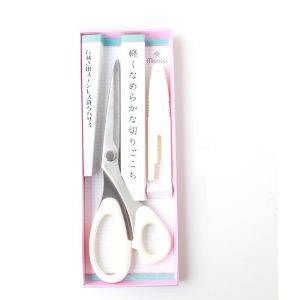 ミササ ミササ 右利き用 ステンレス 裁ちはさみ 20cm 白 キャップ付き 8161