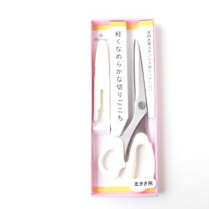 ミササ ミササ 左利き用 ステンレス 裁ちはさみ 20cm 白 キャップ付き 8198