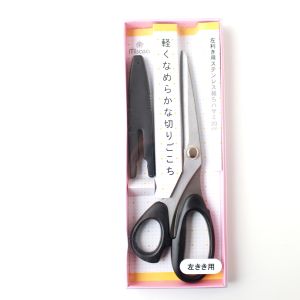 ミササ ミササ 左利き用 ステンレス 裁ちはさみ 20cm 黒 キャップ付き 8199