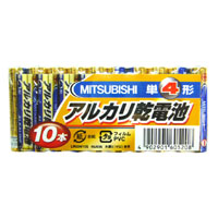 三菱電機 MITUBISHI 三菱 アルカリ乾電池 単4形 10本パック LR03N/10S 10P