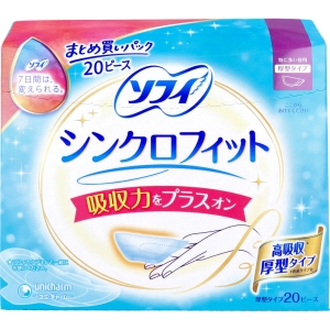 ユニチャーム Unicharm ユニチャーム Unicharm ソフィ シンクロフィット 特に多い昼用 厚型タイプ 20ピース入