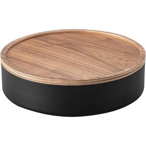 山崎実業 Yamazaki 山崎実業 蓋付き収納ケース ラウンド ブラウン×ブラック 1個入 YJ5800