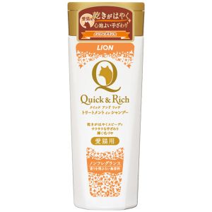 ライオン商事 LION PET ライオン クイック＆リッチ トリートメントインシャンプー 愛猫用 ノンフレグランス 200ml