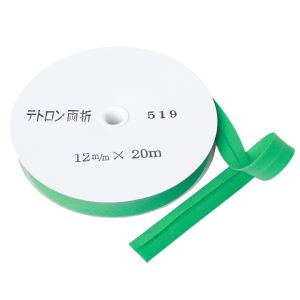 渡辺布帛工業 アサヒ アサヒ バイアステープ テトロンバイアス 両折 12mm巾×20m巻 セージ Col.519  FTB12-519-20