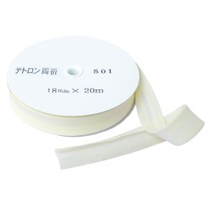 渡辺布帛工業 アサヒ アサヒ バイアステープ テトロンワイドバイアス 両折 巾18mm巾×20m巻 クリーム Col.501  FTB18-501-20