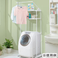 アイリスオーヤマ IRIS アイリス ランドリーラックハンガーバー付 ホワイト HLR-181P 洗濯機ラック 収納