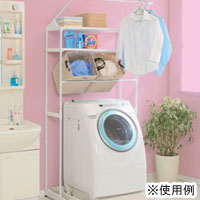 アイリスオーヤマ IRIS アイリスオーヤマ ハンガーバー付きステンレス製ランドリーラック バッグ付 ホワイト HLR-192B