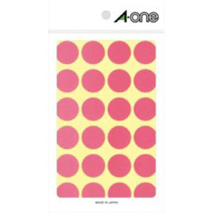 エーワン Aone エーワン 7048 カラーラベル 丸型 20mmΦ 桃