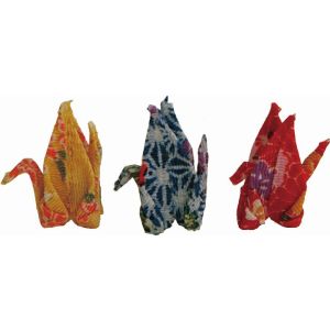 小西リボン Blanc de コア ちりめんパーツ 折り鶴3個 W2.5×H3×D1cm KR-F148 小西リボン