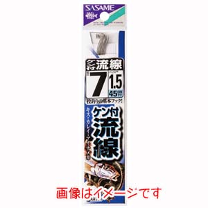 ささめ針 SASAME ささめ針 ケン付流線 白 糸付 8号 ハリス 1.5 AA101