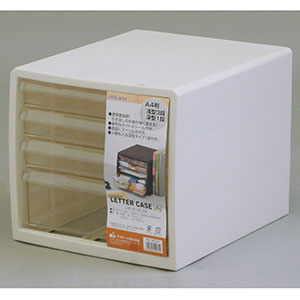 JEJアステージ JEJアステージ F4 レターケース ホワイト A4サイズ 4段 277×336×256mm