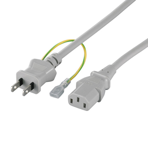 バッファロー BUFFALO 電源ケーブル 3ピンソケット(メス)⇔2ピンプラグ(オス) 2.0m グレー BSACC0620GYA