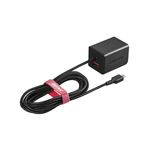 バッファロー BUFFALO バッファロー BSMPA2401BC2BK 2.4A USB急速充電器 オートパワーセレクト搭載 microUSB急速ケーブル一体型タイプ ブラック