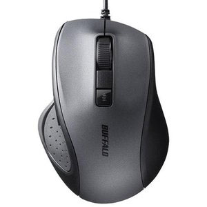 バッファロー BUFFALO バッファロー 有線BlueLED光学式マウス 静音/5ボタン/DPI切り替えボタン ブラック BSMBU300BK