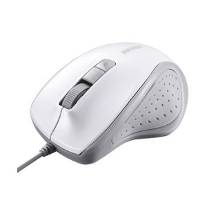 バッファロー BUFFALO バッファロー BSMBU300WH 有線BlueLED光学式マウス 静音/5ボタン/DPI切り替えボタン ホワイト BUFFALO