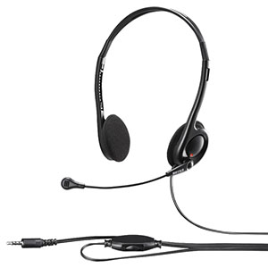 バッファロー BUFFALO バッファロー BSHSHCS100BK 両耳ヘッドバンド式ステレオヘッドセット 4極ミニプラグ接続 ブラック