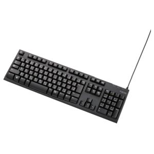 エレコム ELECOM メンブレン式キーボード/108キー/USB/Lサイズ/1000万回高耐久/ブラック TK-FCM062BK