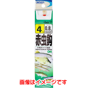 オーナー OWNER オーナー OH 赤虫鈎 糸付 5号 ハリス 0.8号 20021