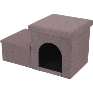 不二貿易 不二貿易 収納付きペットステップ&ハウス チャコール  メーカー直送 代引不可 北海道沖縄離島不可