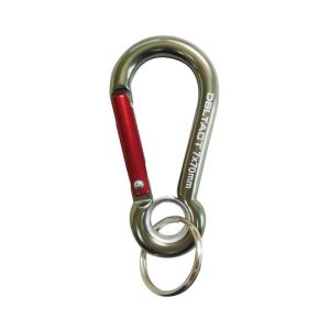DBLTACT DBLTACT DT-AKO-275 アルミカラビナ O環付 ガンメタシルバー×レッド 三共コーポレーション