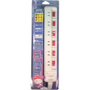 ノア NOATEC ノア NC-1570S 電源タップ 6口 2m 独立スイッチ 雷ガード