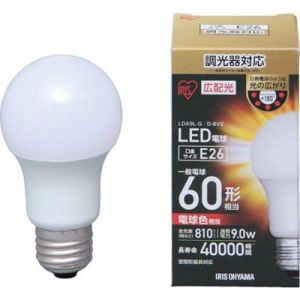 アイリスオーヤマ IRIS アイリスオーヤマ LDA9L-G/D-6V2 LED電球 調光 E26 広配光 60形相当 電球色