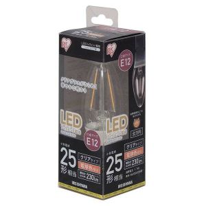 アイリスオーヤマ IRIS LEDフィラメント電球 E12タイプ25形相当 電球色 非調光 クリアタイプ LDC2L-G-E12-FC