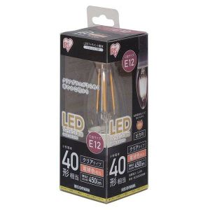 アイリスオーヤマ IRIS LEDフィラメント電球 E12タイプ40形相当 電球色 非調光 クリアタイプ LDC3L-G-E12-FC