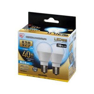 アイリスオーヤマ IRIS LED電球 E17 全方向 40形相当 昼白色 2個セット LDA4N-G-E17/W-4T52P