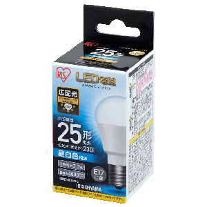 アイリスオーヤマ IRIS アイリスオーヤマ LDA2N-G-E17-2T5 LED電球 E17 広配光 25形相当 昼白色