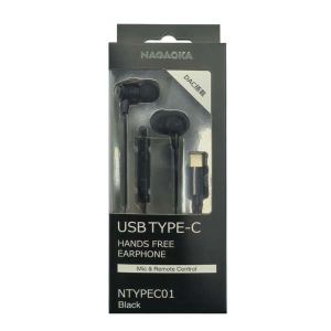 ナガオカ NAGAOKA ナガオカ NAGAOKA NTYPEC01BK TYPE-C イヤホン ブラック