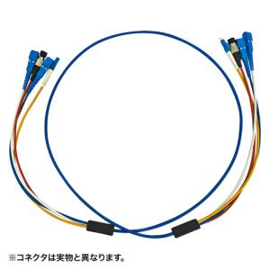 サンワサプライ SANWA SUPPLY ロバスト光ファイバケーブル LC×4‐LC×4 10m ブルー HKB-LCLCRB1-10