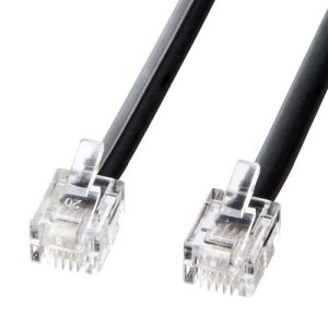 サンワサプライ SANWA SUPPLY モジュラーケーブル (黒) TEL-N1-10BKN2