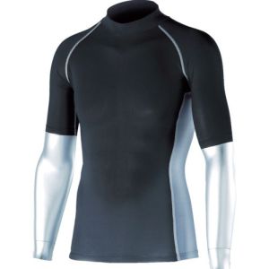 おたふく手袋 メール便1個対象 おたふく JW-624 冷感 消臭 パワーストレッチ 半袖 ハイネック 黒 3Lサイズ