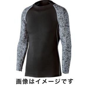 おたふく手袋 メール便1個対象 おたふく JW-623 冷感 消臭 パワーストレッチ 長袖 クルーネックシャツ ブラック×迷彩 3Lサイズ