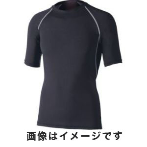 おたふく手袋 メール便1個対象 おたふく JW-628 冷感 消臭 パワーストレッチ 半袖 クルーネックシャツ ブラック×迷彩　Mサイズ