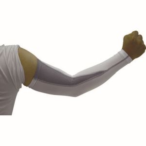 おたふく手袋 メール便1個対象 おたふく手袋 JW-619 アームカバーメッシュ 白xグレー 冷感 パワーストレッチ