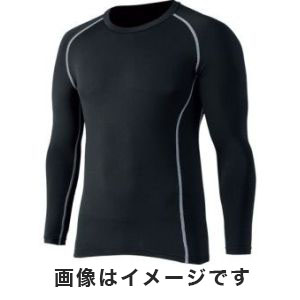 おたふく手袋 メール便1個対象 おたふく JW-174 BTパワーストレッチ クルーネックシャツ ブラック Mサイズ